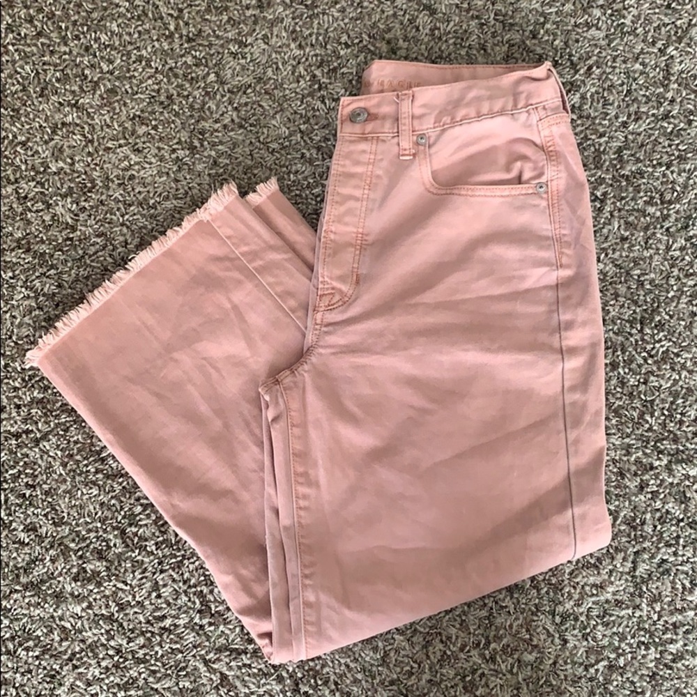 High-waisted crop denim